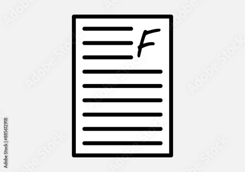 Icono negro de examen suspenso