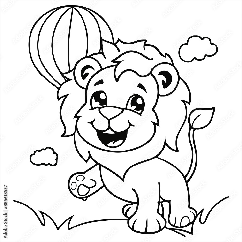 Obraz premium coloring page vector illustration 