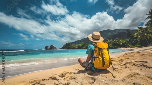 The excitement of travel with captivating of exotic destinations and adventure, Generative Ai 