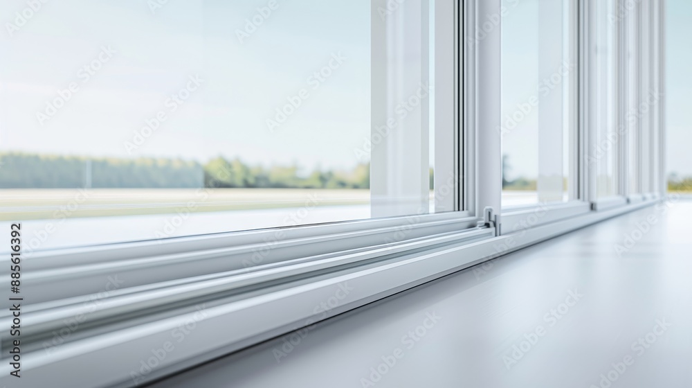 A large window with a white radiator on the wall A large window with a white radiator on the wall