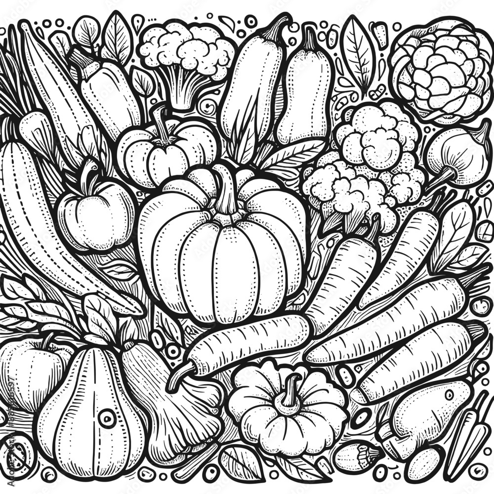 Fresh vegetables cartoon doodle designs set. Generative ai vector illustration. Fresh vegetables cartoon doodle designs set. Generative ai vector illustration.