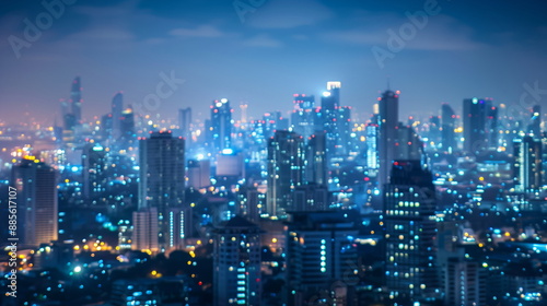 Wallpaper Mural Blurred bokeh of city at night from hight view angle Torontodigital.ca