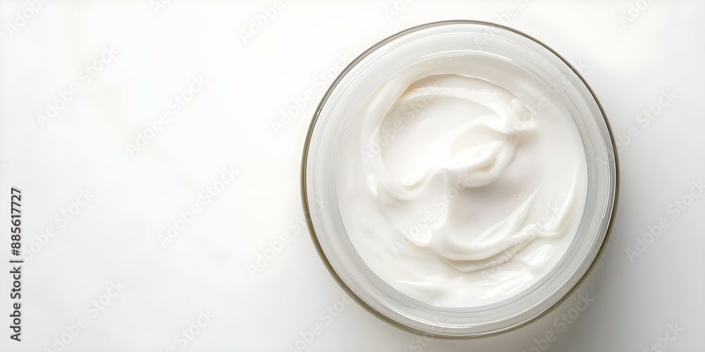 Elevated Perspective of Waterless Cream in Eco-Friendly Chemical-Free Anhydrous Skincare Container. Concept Eco-Friendly Packaging, Anhydrous Skincare, Elevated Perspective, Chemical-Free Elevated Perspective of Waterless Cream in Eco-Friendly Chemical-Free Anhydrous Skincare Container. Concept Eco-Friendly Packaging, Anhydrous Skincare, Elevated Perspective, Chemical-Free