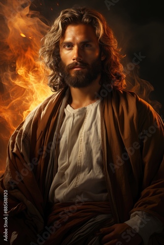 3D Illustration of Jesus Christ Beauty Image, generative IA