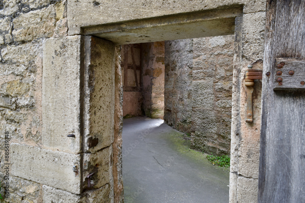 Medieval Door Leading to Passage through City Wall of Rothenburg, Germany Medieval Door Leading to Passage through City Wall of Rothenburg, Germany