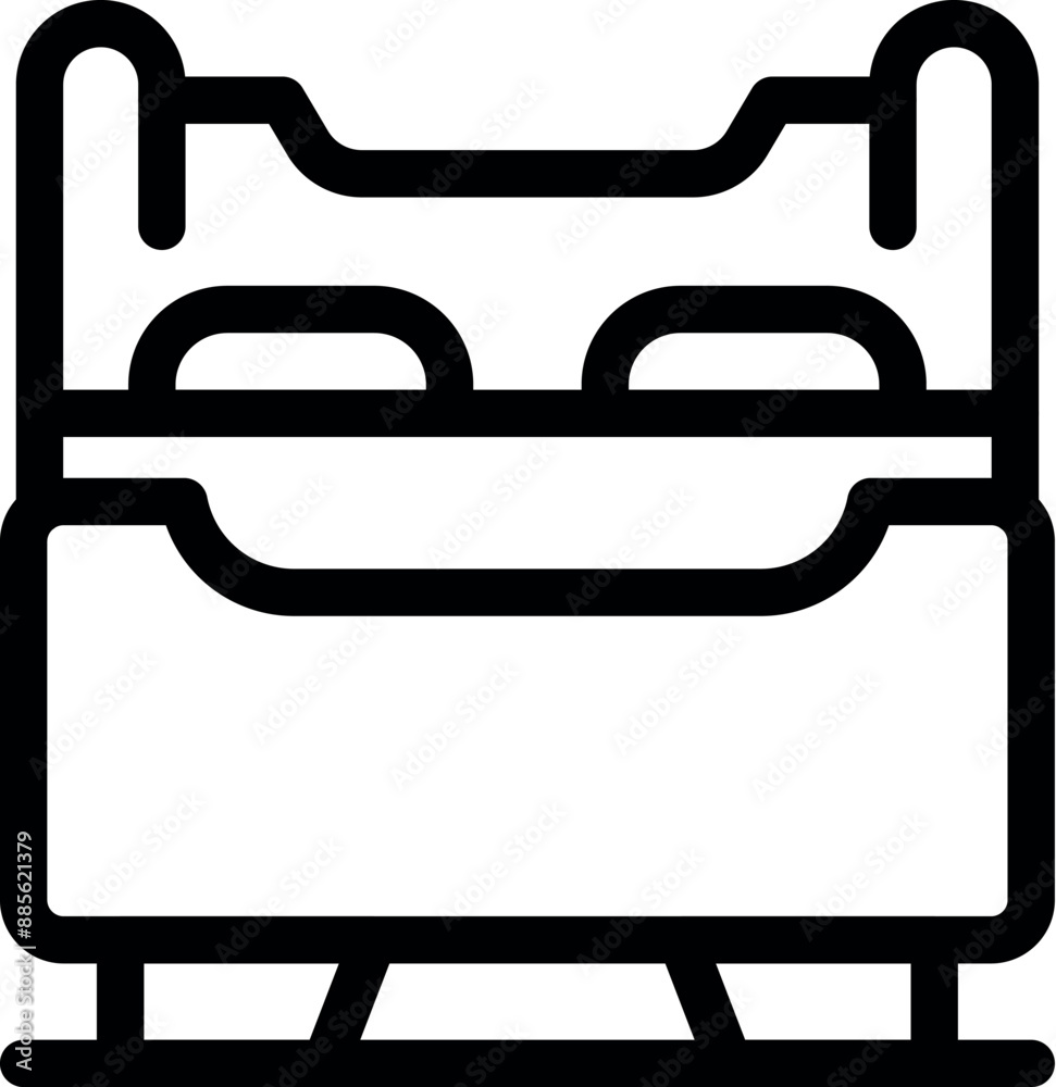 Simple outline style icon of a double decker bus for use in transportation projects Simple outline style icon of a double decker bus for use in transportation projects