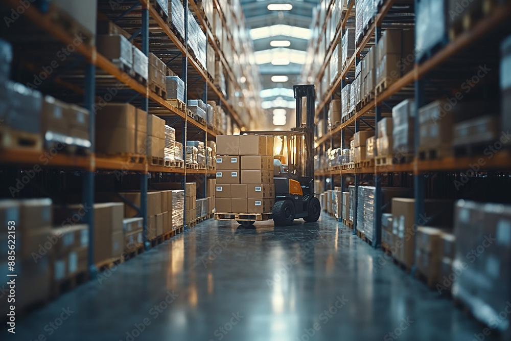 Forklifts moving and transferring goods in the warehouse, AI generation
Forklifts moving and transferring goods in the warehouse, AI generation
