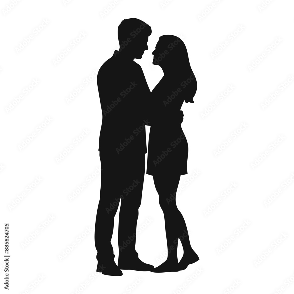 Couple lovers romantic moment silhouette vector illustration. Couple lovers romantic moment silhouette vector illustration.