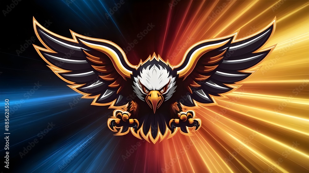 Obraz premium 3D eagle mascot logo backdrop image.