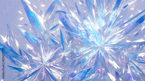 radiant burst of blue and white crystals creating a stunning and dazzling abstract composition