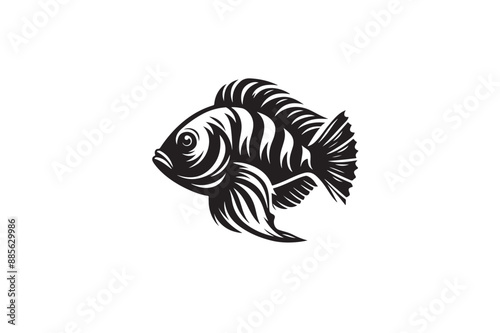 Silhouette fish vector Print