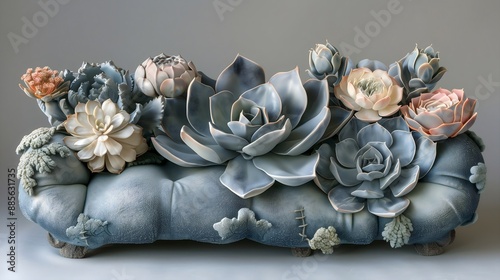 a couch in shape of succulent