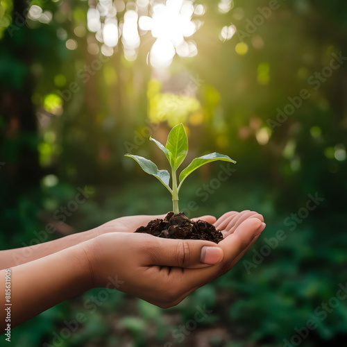 tree sapling on hand