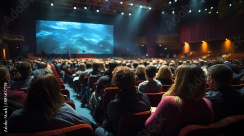 People on conference, view from the back © Rawstock