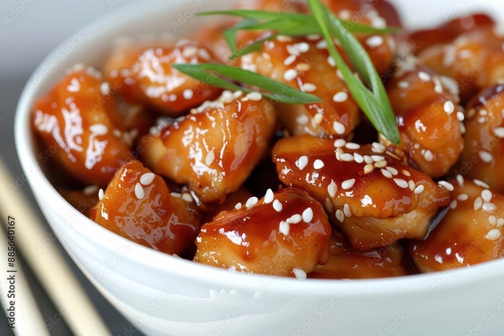 Teriyaki chicken features tender chicken pieces glazed in a sweet and savory soybased sauce Teriyaki chicken features tender chicken pieces glazed in a sweet and savory soybased sauce