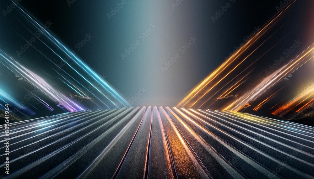 Fototapeta premium 3d render abstract multicolor spectrum background bright orange blue neon rays and colorful glowing lines