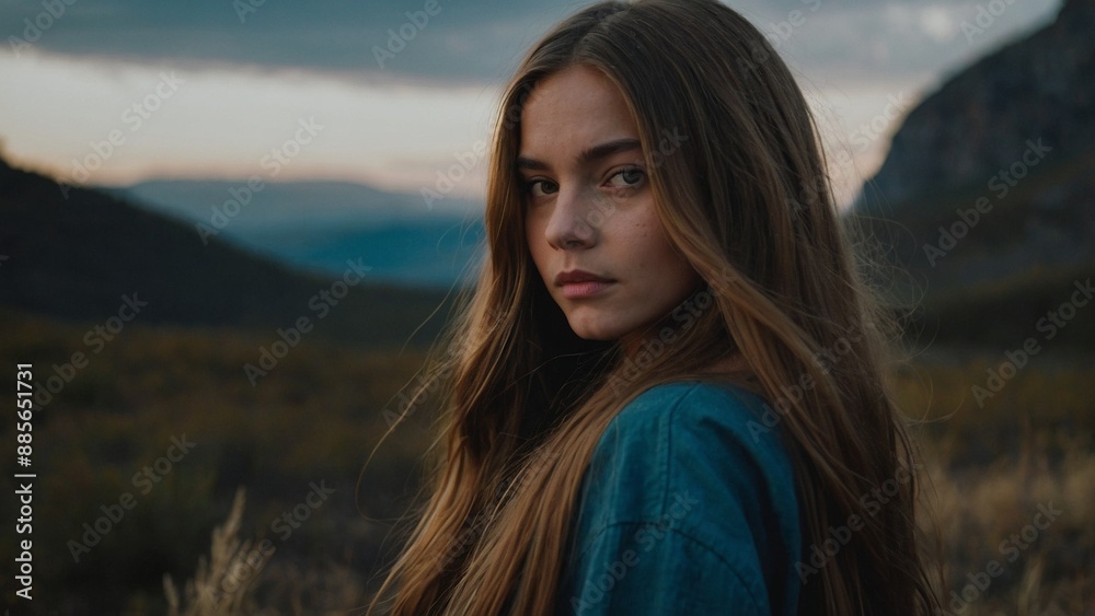 portrait of a woman in a field portrait of a woman in a field
