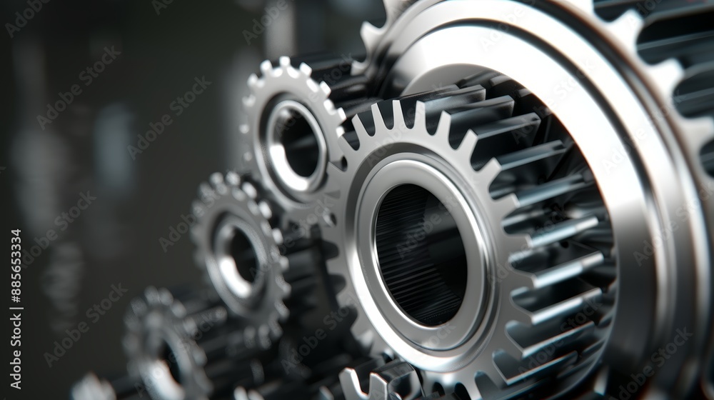 Engine cylinder with four-valve pistons and gears, high-res, detailed mechanical parts, steel texture, precision engineering, macro photography, bright lighting Engine cylinder with four-valve pistons and gears, high-res, detailed mechanical parts, steel texture, precision engineering, macro photography, bright lighting