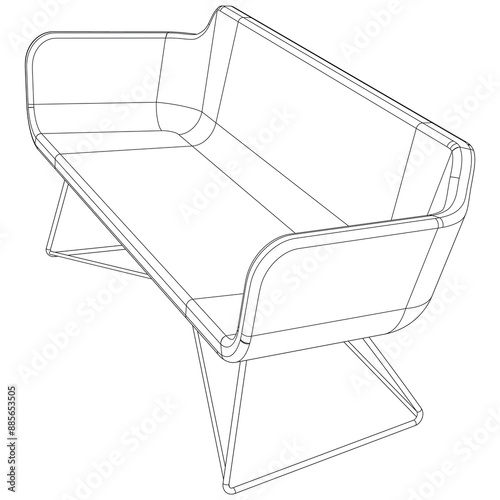 Sofa or couch line icon. Outline furniture for living room. Vector illustration.