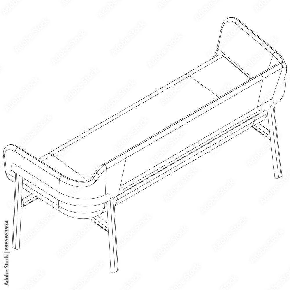 Obraz premium Sofa or couch line icon. Outline furniture for living room. Vector illustration.