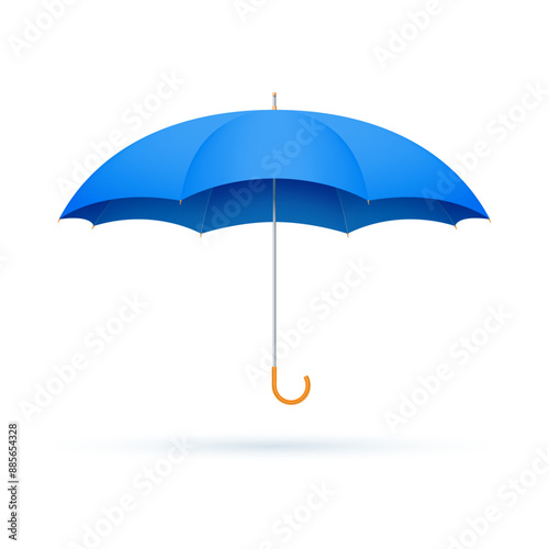 Realistic rain umbrella isolated on white background. Vector illustration.