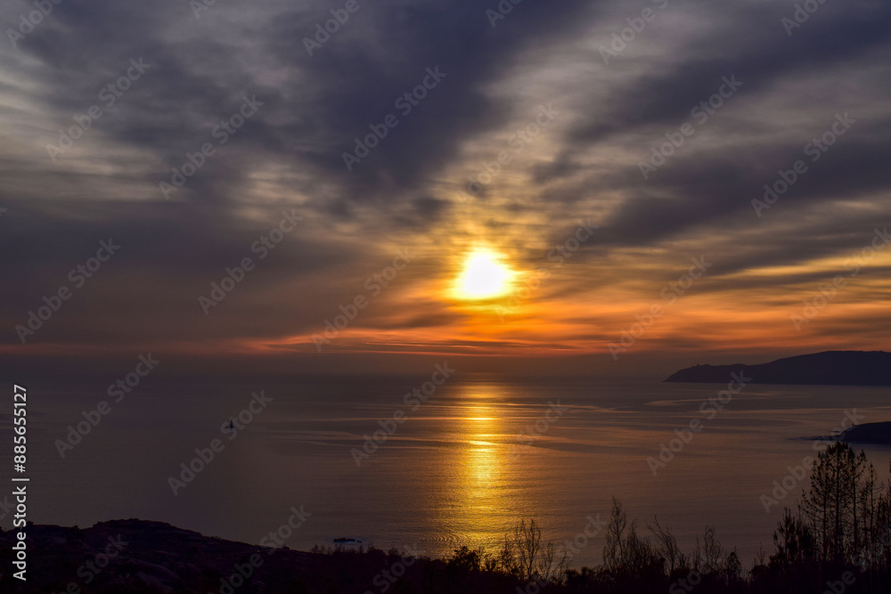 Fototapeta premium sunset over the river