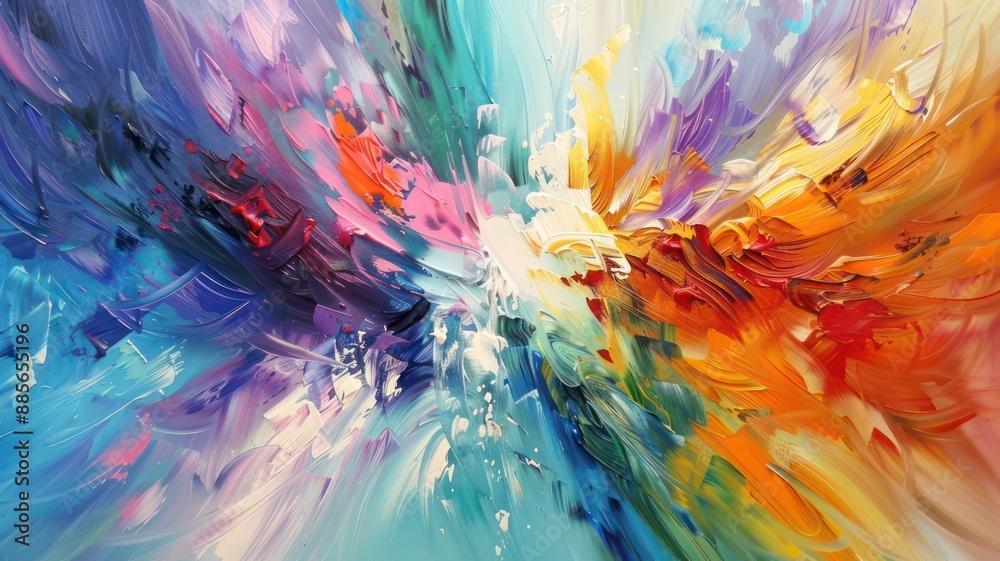 Abstract acrylic painting created with Generative AI Abstract acrylic painting created with Generative AI
