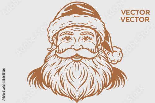 Vintage santa claus, vintage santa, santa claus vector, satna claus vector line art, santa claus