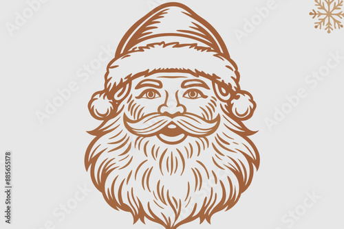 Vintage santa claus, vintage santa, santa claus vector, satna claus vector line art, santa claus