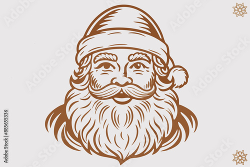 Vintage santa claus, vintage santa, santa claus vector, satna claus vector line art, santa claus