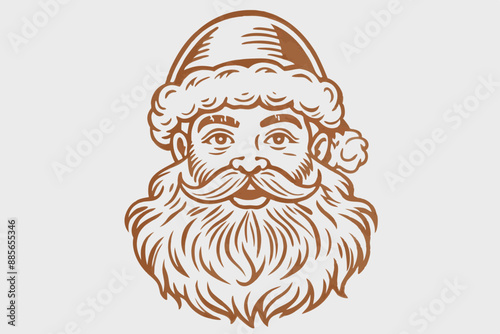 Vintage santa claus, vintage santa, santa claus vector, satna claus vector line art, santa claus