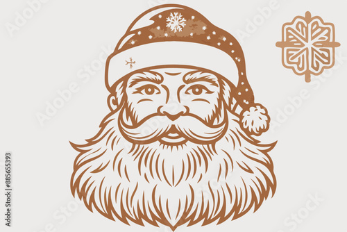 Vintage santa claus, vintage santa, santa claus vector, satna claus vector line art, santa claus