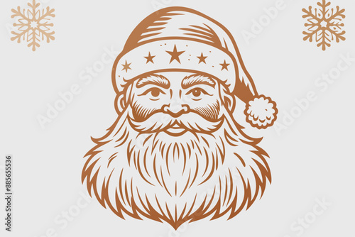 Vintage santa claus, vintage santa, santa claus vector, satna claus vector line art, santa claus