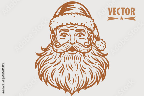 Vintage santa claus, vintage santa, santa claus vector, satna claus vector line art, santa claus