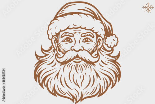 Vintage santa claus, vintage santa, santa claus vector, satna claus vector line art, santa claus