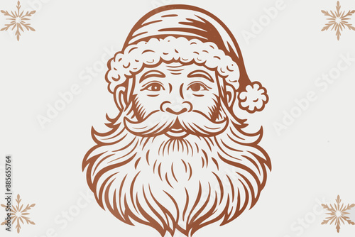 Vintage santa claus, vintage santa, santa claus vector, satna claus vector line art, santa claus
