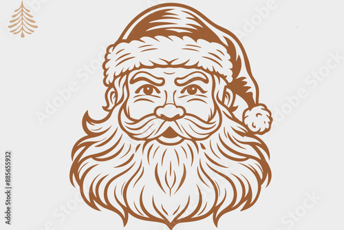 Vintage santa claus, vintage santa, santa claus vector, satna claus vector line art, santa claus