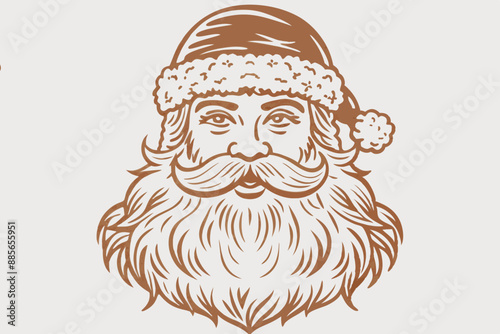 Vintage santa claus, vintage santa, santa claus vector, satna claus vector line art, santa claus