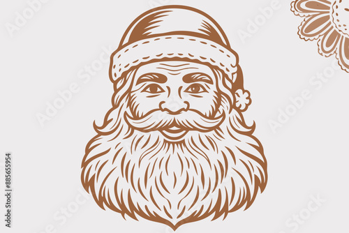 Vintage santa claus, vintage santa, santa claus vector, satna claus vector line art, santa claus