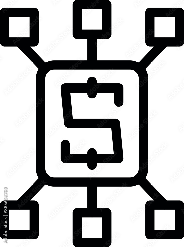 Digital strategy icon representing online business planning through organized interconnected elements Digital strategy icon representing online business planning through organized interconnected elements
