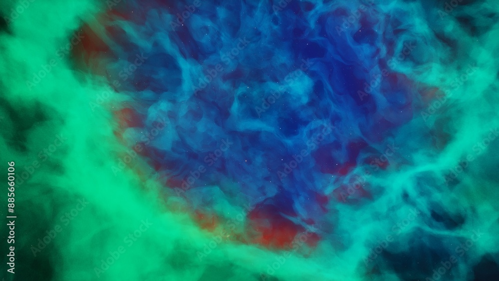 Fototapeta premium Illustration of a space cosmic background of supernova nebula and stars, glowing mysterious universe