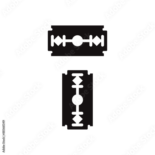 Blade razor - black vector template
