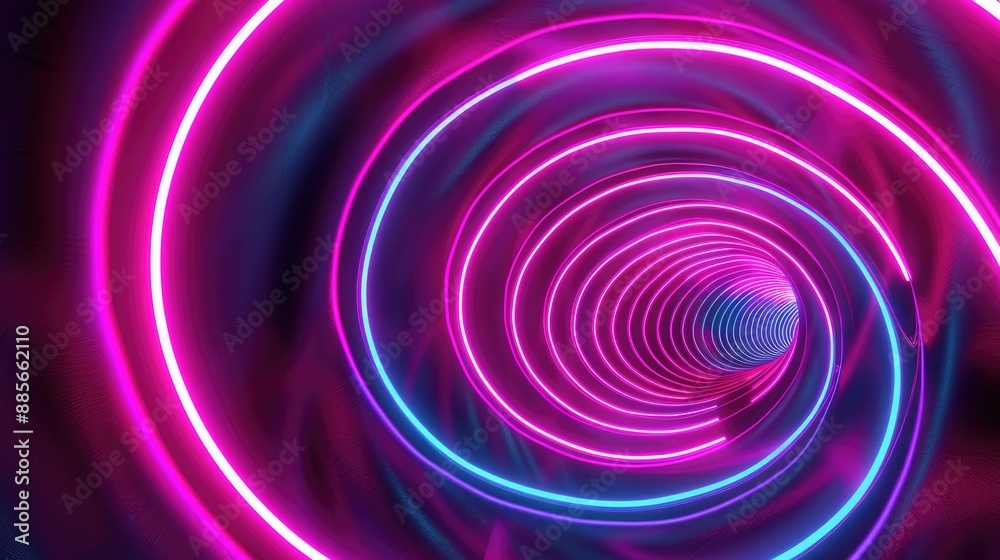 A mesmerizing neon wave depiction with circular paths of vibrant, swirling lines evoking the sensation of fluid motion and energy. A mesmerizing neon wave depiction with circular paths of vibrant, swirling lines evoking the sensation of fluid motion and energy.