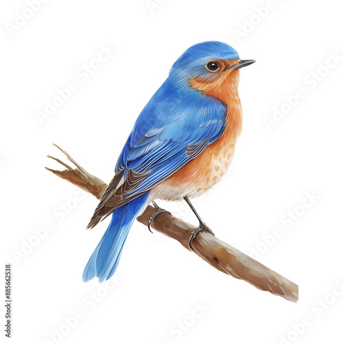 Blue-Bird watercolor (PNG Cutout) isolated on a transparent background