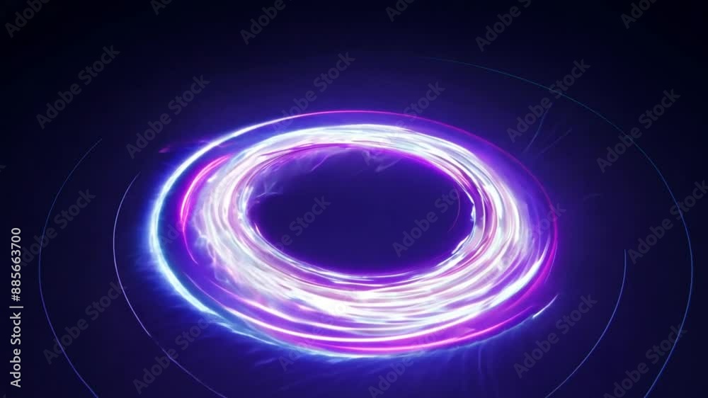 Animated Plasma Ring Against Dark Background Generative AI Animated Plasma Ring Against Dark Background Generative AI