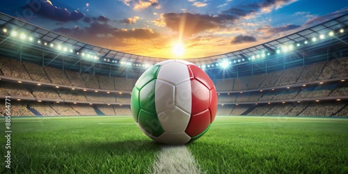 Italian Football Stadium Sunset, Soccer Ball, Italy, Stadium, Football  ,  ,