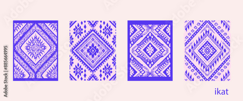 Pink Ikat pattern ornament, fabric artistic design