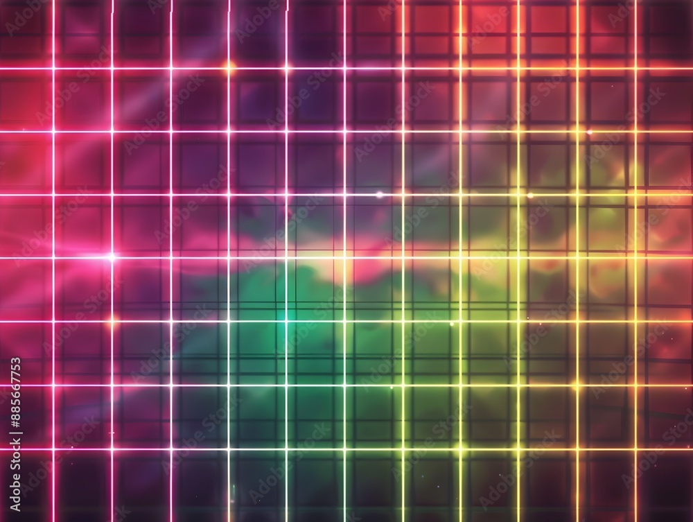 Retro 80s Neon Grid Pattern for Sticker or Shirt Design on White Background Retro 80s Neon Grid Pattern for Sticker or Shirt Design on White Background