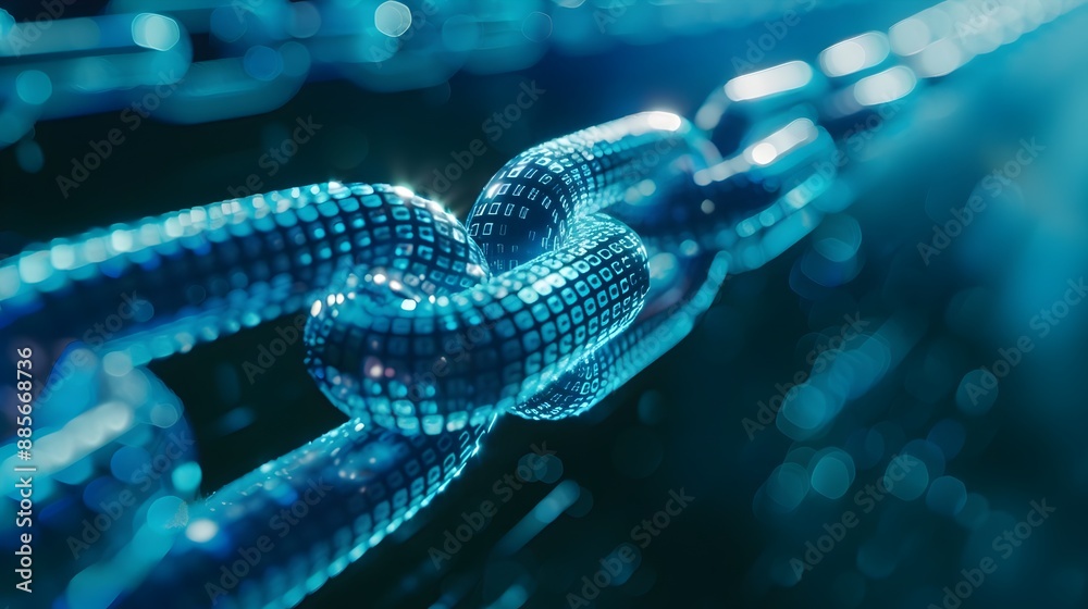 Secured Blockchain Transactions with Futuristic Digital Network Visualization