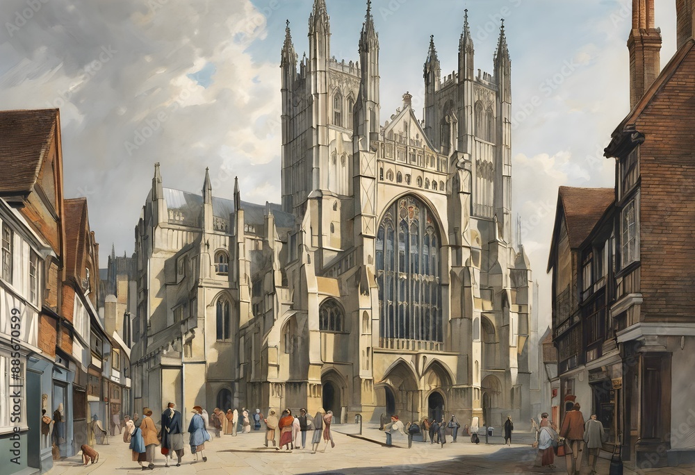 Fototapeta premium A view of Canterbury Cathedral